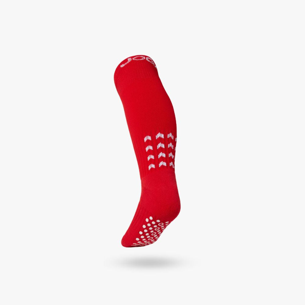 JOGA Starz red full-length grip socks for kids soccer, main product view
