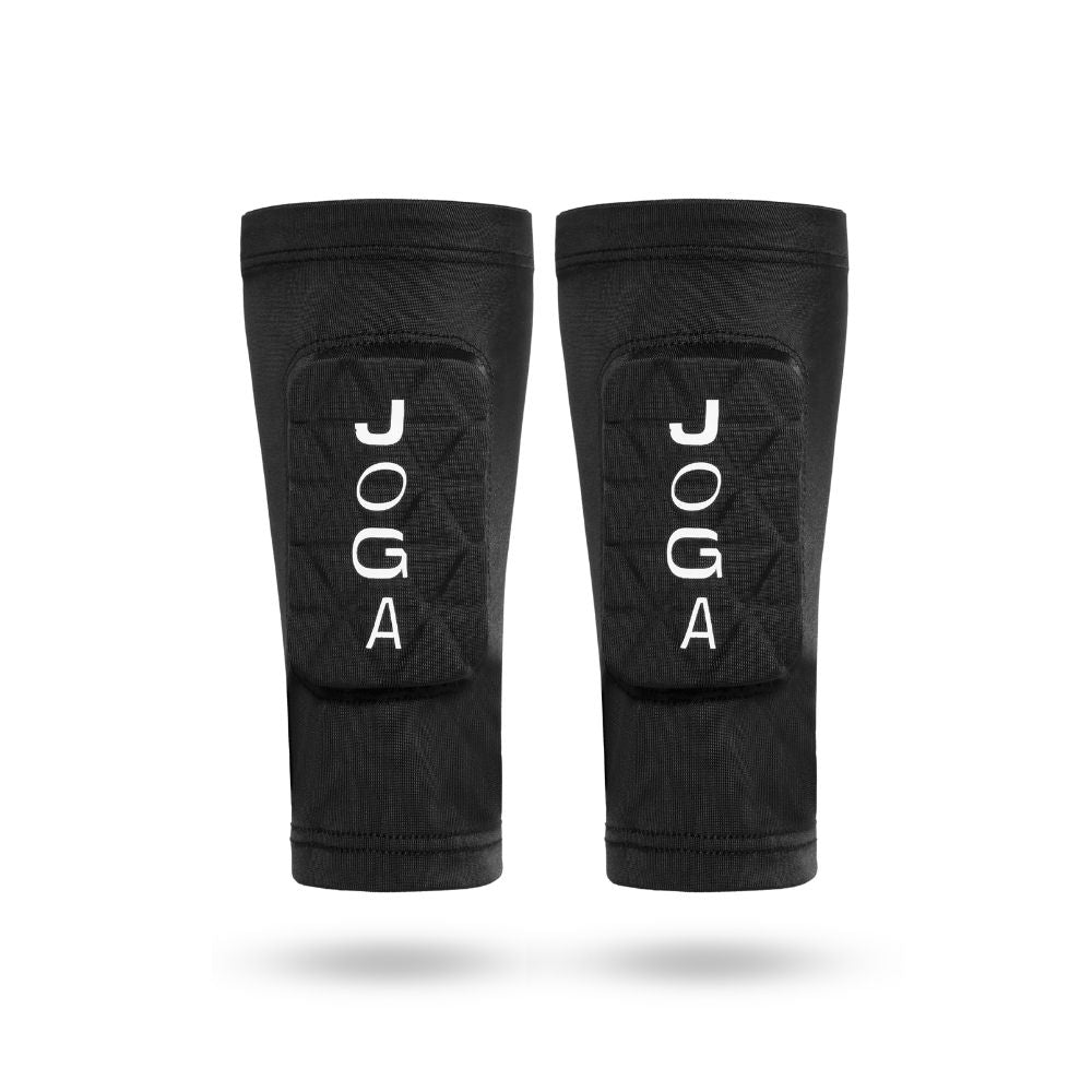 JOGA Starz Shin Pad Sleeve in black, in-built honeycomb shin protection for kids