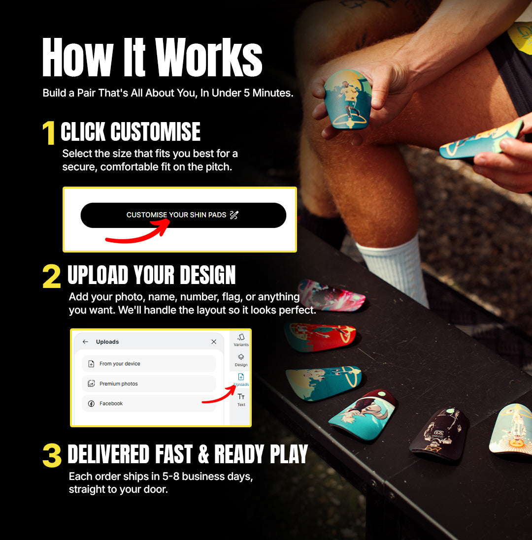 JOGA Custom Shin Pads how it works, design tool step by step