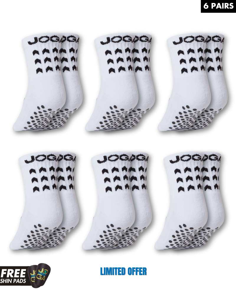 Paquete Exclusivo 6 Unidades - Calcetines de Agarre Starz Blancos