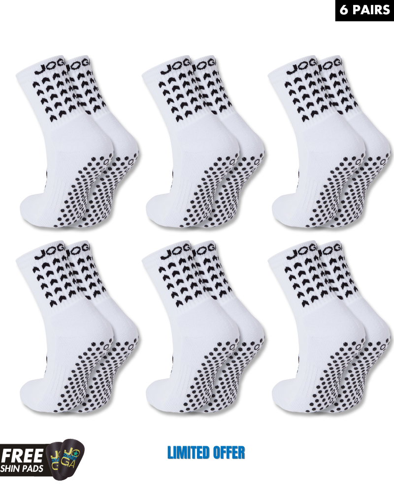 Paquete Exclusivo 6 Unidades - Calcetines de Agarre Starz Blancos