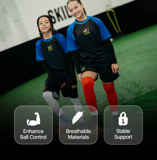 Parents and young players showing JOGA Starz sock sleeve social proof