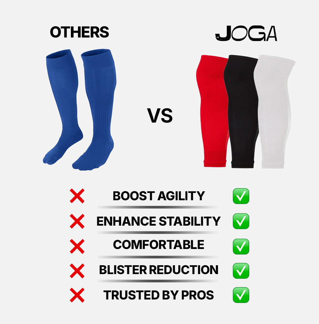 JOGA Starz sock sleeve vs regular sock comparison