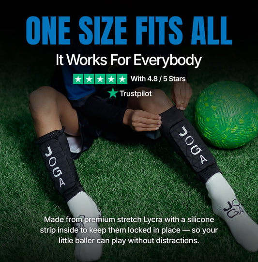 JOGA Shin Pad Sleeve key benefits: no-shift fit, honeycomb protection, feather-light