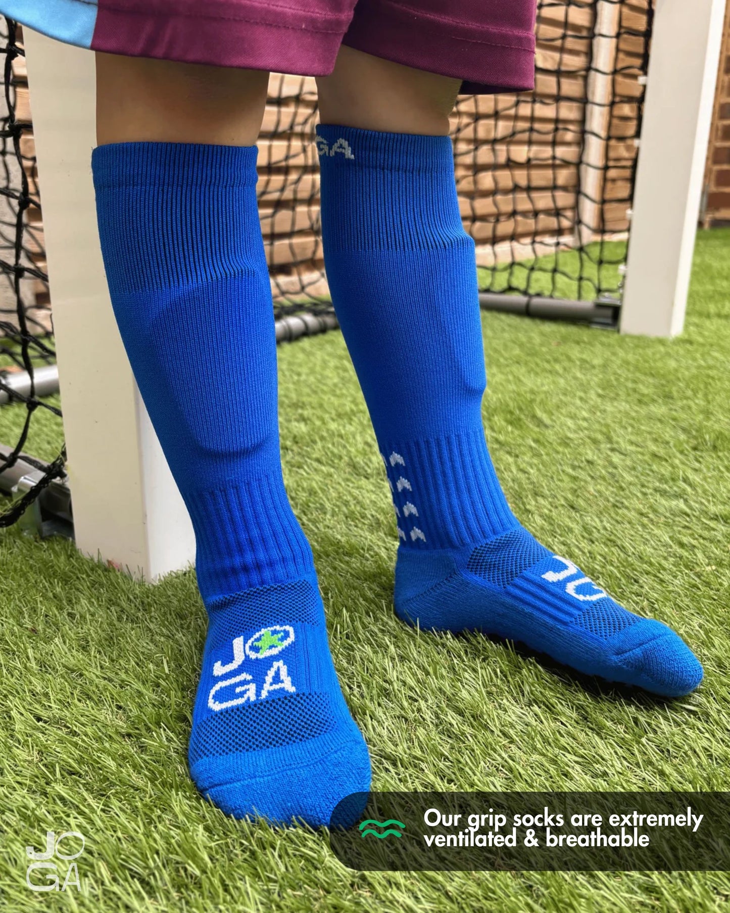 Full-Length Grip Socks - Blue