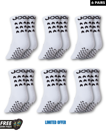 Paquete Exclusivo 6 Unidades - Calcetines de Agarre Starz Blancos