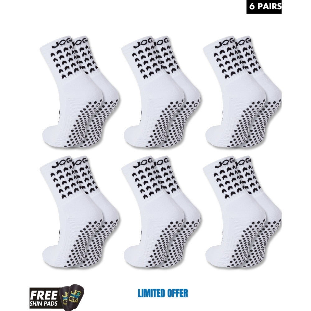 Exclusive 6 Pair Bundle - Grip Socks White