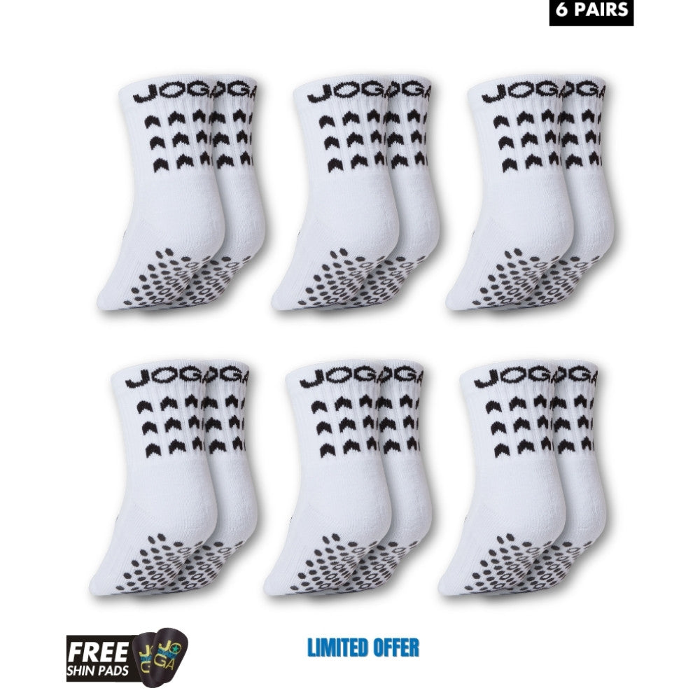 Exclusive 6 Pair Bundle - Grip Socks White