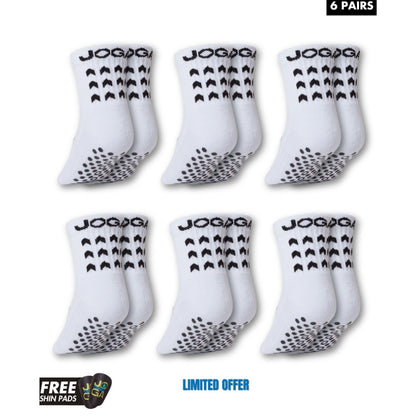 Exclusive 6 Pair Bundle - Grip Socks White
