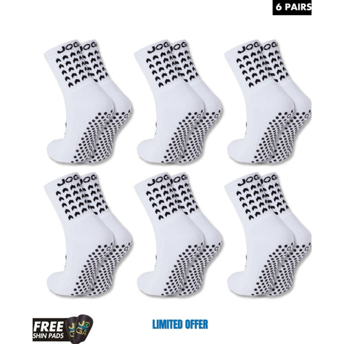 Exclusive 6 Pair Bundle - Grip Socks White