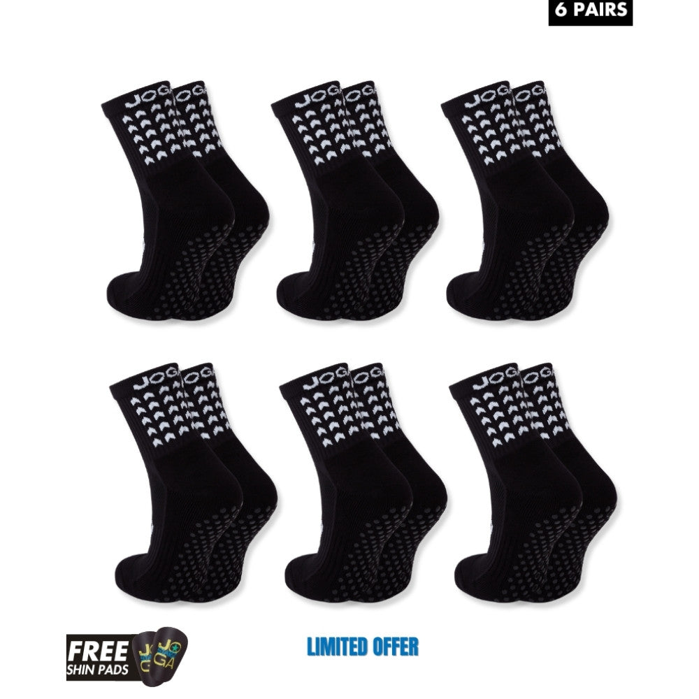 Exclusive 6 Pair Bundle - Grip Socks Black