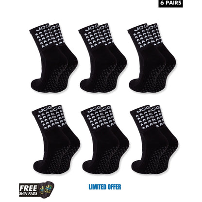 Exclusive 6 Pair Bundle - Grip Socks Black