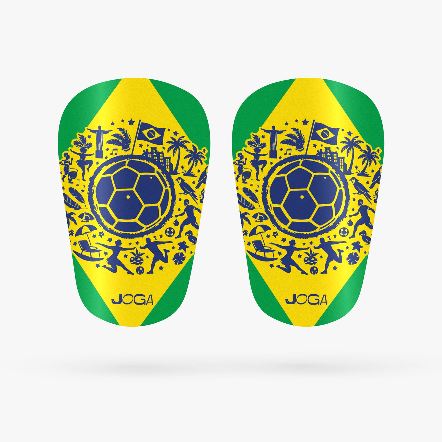 Brazil WC shin pads Flag design, MAXI 12x8cm junior football